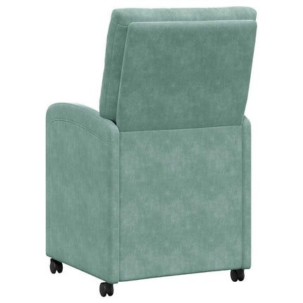 Matstolar med hjul 2 pcs havsgrön 58 x 67 x 97 cm Sammet