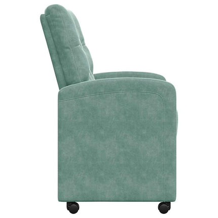 Matstolar med hjul 2 pcs havsgrön 58 x 67 x 97 cm Sammet