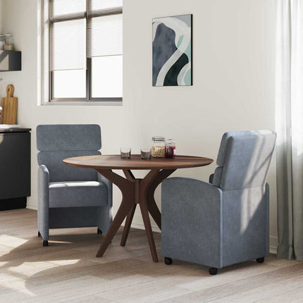 Matstolar med hjul 2 st Sammet Mörkgrå 58 x 65 x 98 cm