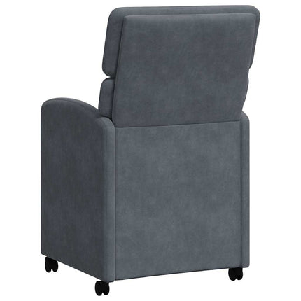 Matstolar med hjul 2 st Sammet Mörkgrå 58 x 65 x 98 cm
