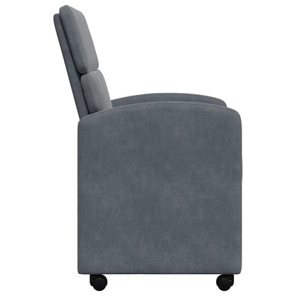 Matstolar med hjul 2 pcs Mörkgrå 58 x 65 x 98 cm Sammet