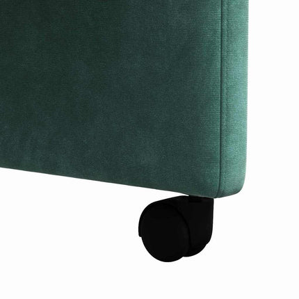 Matstolar med hjul 2 pcs Mörkgrön 58 x 65 x 98 cm Sammet
