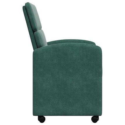 Matstolar med hjul 2 pcs Mörkgrön 58 x 65 x 98 cm Sammet