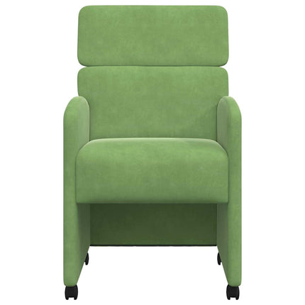 Matstolar med hjul 2 pcs Ljusgrön 58 x 65 x 98 cm Sammet