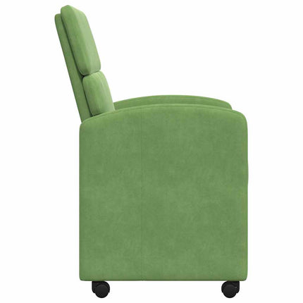 Matstolar med hjul 2 pcs Ljusgrön 58 x 65 x 98 cm Sammet