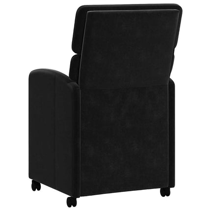 Matstolar med hjul med hjul 2 pcs Svart 58 x 65 x 98 cm Sammet
