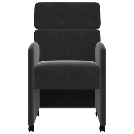 Matstolar med hjul med hjul 2 pcs Svart 58 x 65 x 98 cm Sammet