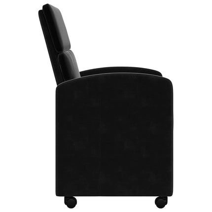 Matstolar med hjul med hjul 2 pcs Svart 58 x 65 x 98 cm Sammet