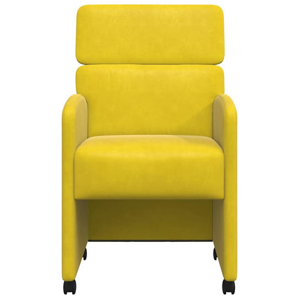 Matstolar med hjul med hjul 2 pcs Gul 58 x 65 x 98 cm Sammet
