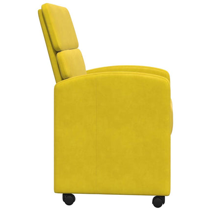 Matstolar med hjul med hjul 2 pcs Gul 58 x 65 x 98 cm Sammet