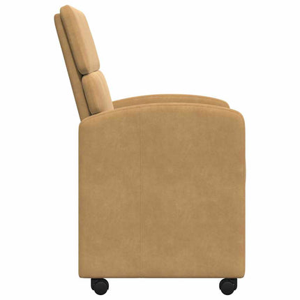 Matstolar med hjul med hjul 2 pcs Brun 58 x 65 x 98 cm Sammet