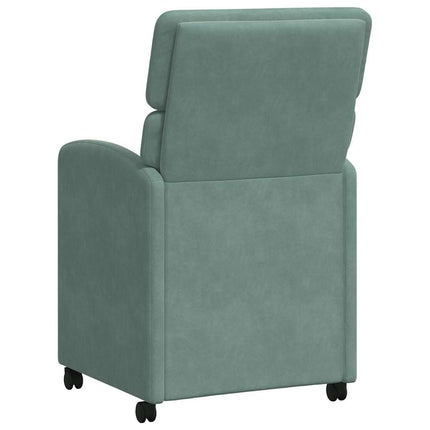 Matstolar med hjul 2 st Sammet havsgrön 58 x 65 x 98 cm