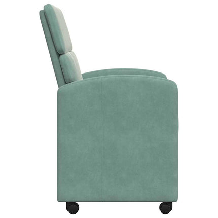 Matstolar med hjul 2 pcs havsgrön 58 x 65 x 98 cm Sammet