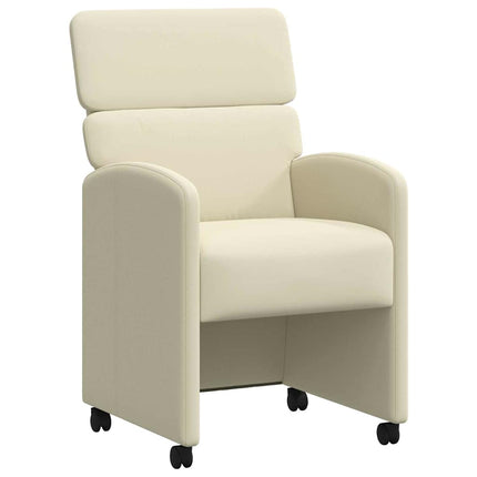 Matstolar med hjul 2 pcs Kräm 58 x 65 x 98 cm Konstläder