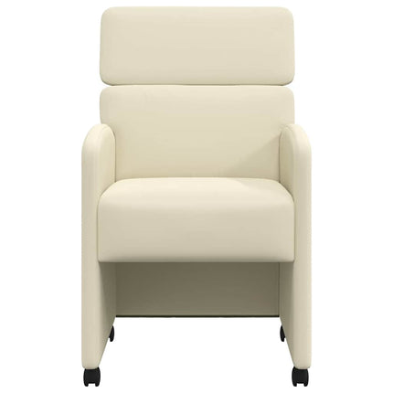 Matstolar med hjul 2 pcs Kräm 58 x 65 x 98 cm Konstläder