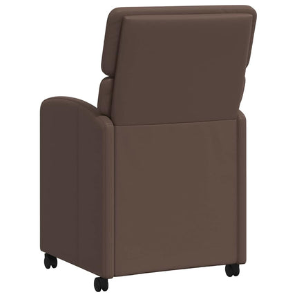 Matstolar med hjul 2 pcs Brun 58 x 65 x 98 cm Konstläder