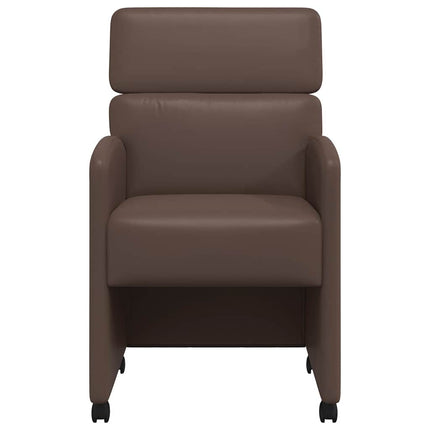 Matstolar med hjul 2 pcs Brun 58 x 65 x 98 cm Konstläder