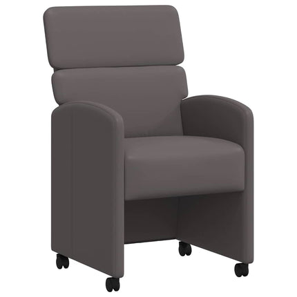 Matstolar med hjul 2 pcs Grå 58 x 65 x 98 cm Konstläder