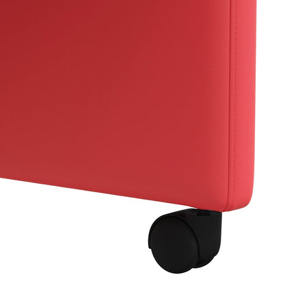 Matstolar med hjul 2 pcs Röd 58 x 65 x 98 cm Konstläder