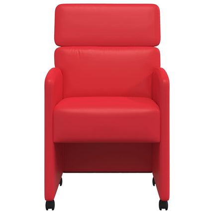 Matstolar med hjul 2 pcs Röd 58 x 65 x 98 cm Konstläder