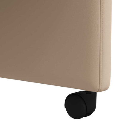 Matstolar med hjul 2 st Konstläder Cappuccino 58 x 65 x 98 cm