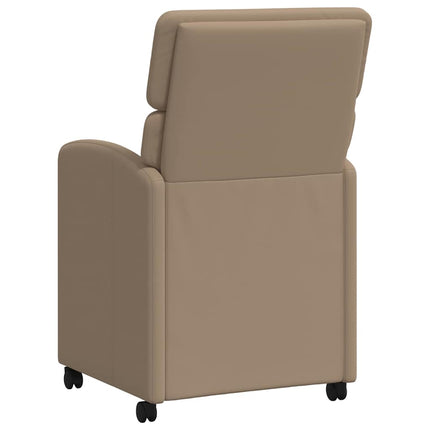 Matstolar med hjul 2 st Konstläder Cappuccino 58 x 65 x 98 cm