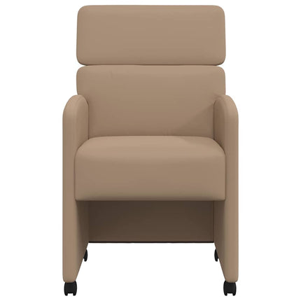 Matstolar med hjul 2 pcs Cappuccino 58 x 65 x 98 cm Konstläder