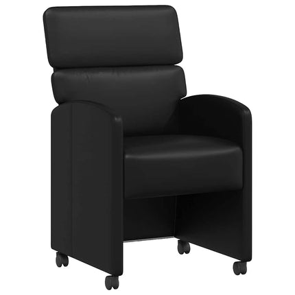 Matstolar med hjul 2 pcs Svart 58 x 65 x 98 cm Konstläder