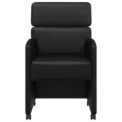 Matstolar med hjul 2 pcs Svart 58 x 65 x 98 cm Konstläder