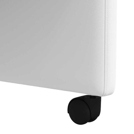 Matstolar med hjul 2 pcs Vit 58 x 65 x 98 cm Konstläder