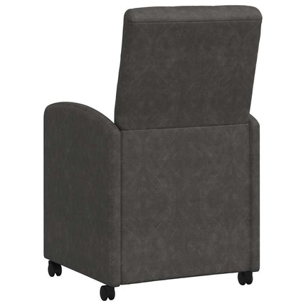 Matstolar med hjul 2 st Konstläder Svart 58 x 67 x 97 cm