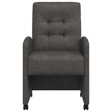 Matstolar med hjul 2 pcs Svart 58 x 67 x 97 cm Konstläder