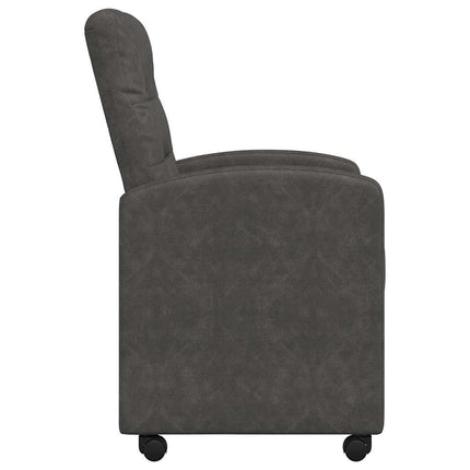 Matstolar med hjul 2 pcs Svart 58 x 67 x 97 cm Konstläder