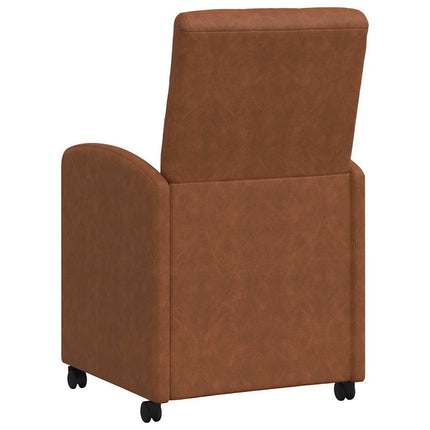 Matstolar med hjul 2 pcs Brun 58 x 67 x 97 cm Konstläder