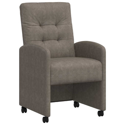 Matstolar med hjul 2 pcs Grå 58 x 67 x 97 cm Konstläder