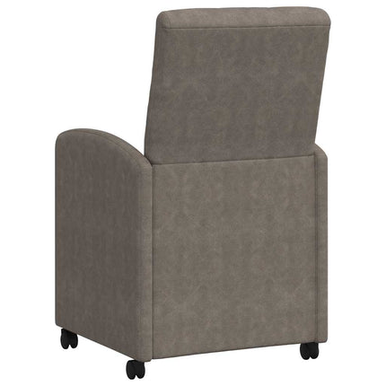 Matstolar med hjul 2 pcs Grå 58 x 67 x 97 cm Konstläder