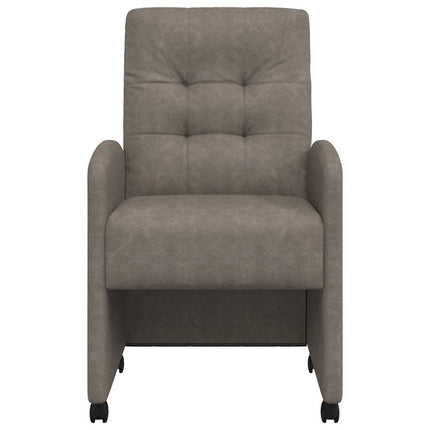 Matstolar med hjul 2 pcs Grå 58 x 67 x 97 cm Konstläder