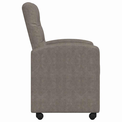 Matstolar med hjul 2 pcs Grå 58 x 67 x 97 cm Konstläder