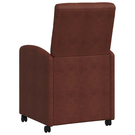 Matstolar med hjul med hjul 2 pcs Skinande brun 58 x 67 x 97 cm
