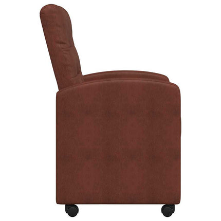 Matstolar med hjul med hjul 2 pcs Skinande brun 58 x 67 x 97 cm