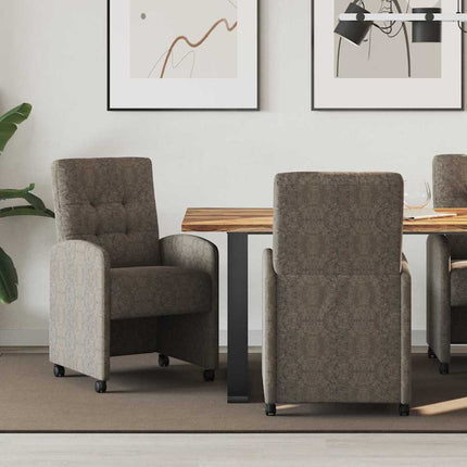 Matstolar med hjul med hjul 2 pcs Mörkgrå 58 x 67 x 97 cm