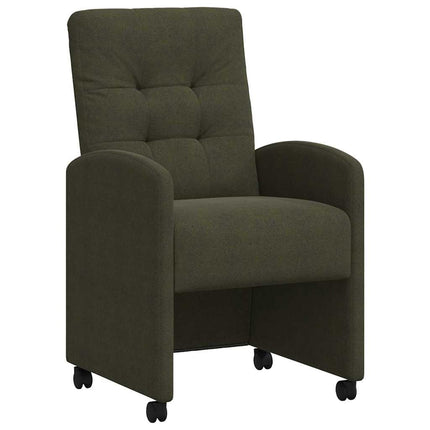 Matstolar med hjul med hjul 2 pcs Armégrön 58 x 67 x 97 cm