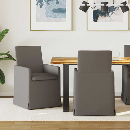 Matstolar med hjul 2 pcs Ljusgrå 57 x 67 x 95 cm Linne