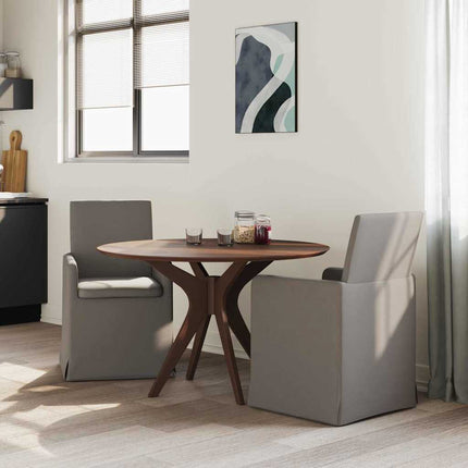 Matstolar med hjul 2 pcs Ljusgrå 57 x 67 x 95 cm Linne