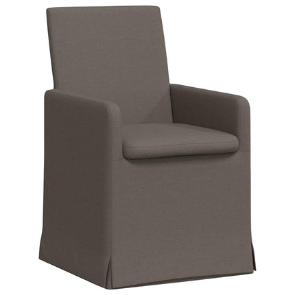 Matstolar med hjul 2 pcs Ljusgrå 57 x 67 x 95 cm Linne