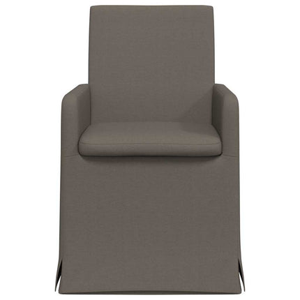 Matstolar med hjul 2 pcs Ljusgrå 57 x 67 x 95 cm Linne