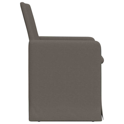 Matstolar med hjul 2 pcs Ljusgrå 57 x 67 x 95 cm Linne