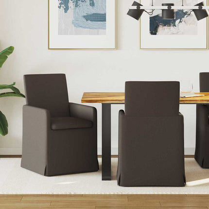 Matstolar med hjul 2 pcs Mörkgrå 57 x 67 x 95 cm Linne