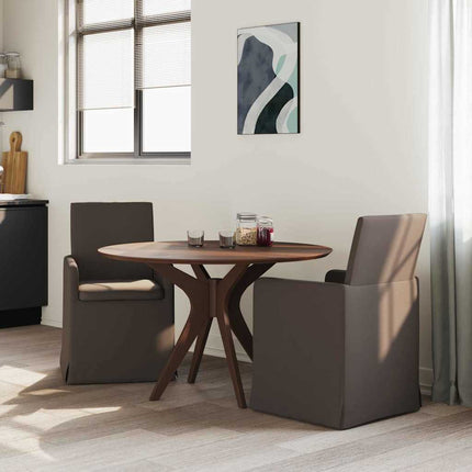 Matstolar med hjul 2 pcs Mörkgrå 57 x 67 x 95 cm Linne