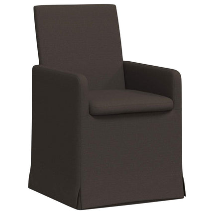 Matstolar med hjul 2 pcs Mörkgrå 57 x 67 x 95 cm Linne